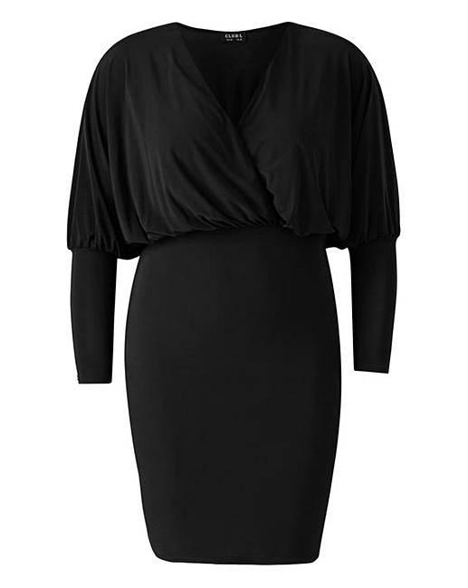 Simply Be by Night Wrap Gathered Dress | Simply Be