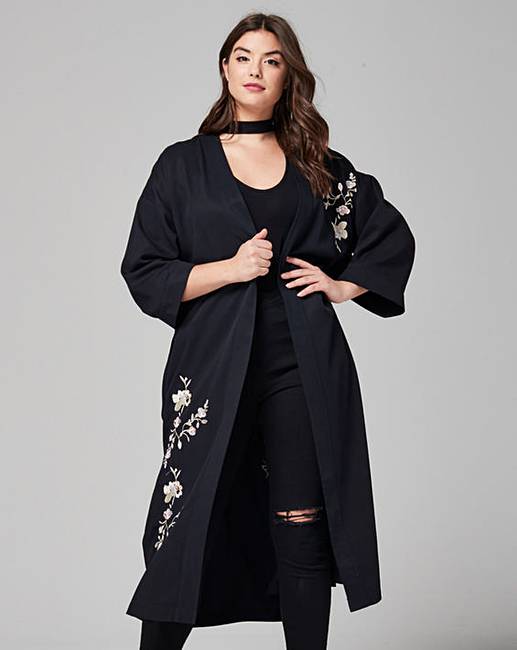 Simply Be Embroidered Kimono Jacket | Simply Be