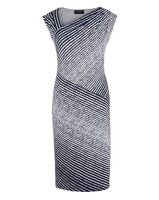 Grace Panelled Stripe Dress | Fifty Plus