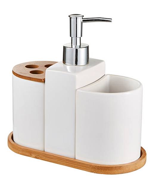 Aria 3 Piece Bathroom Accessory Set Home Beauty Gift Aria 3 Piece Bathroom Accessory Set