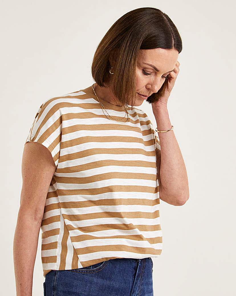 Longline Stripe Cut About T-Shirt