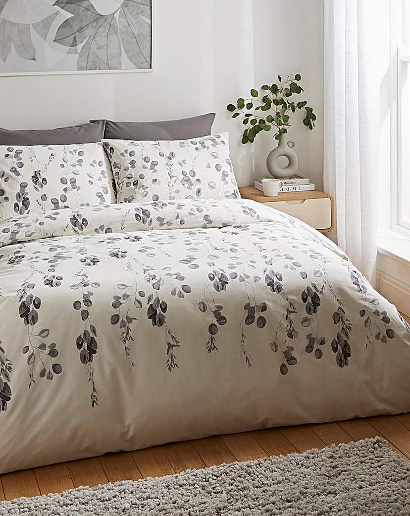 Washed Modern Leaf Duvet Set