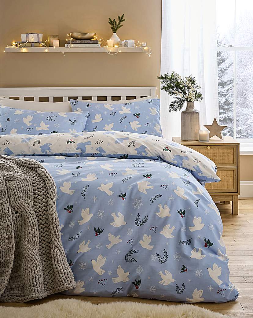 Peaceful Festive Doves Duvet Set