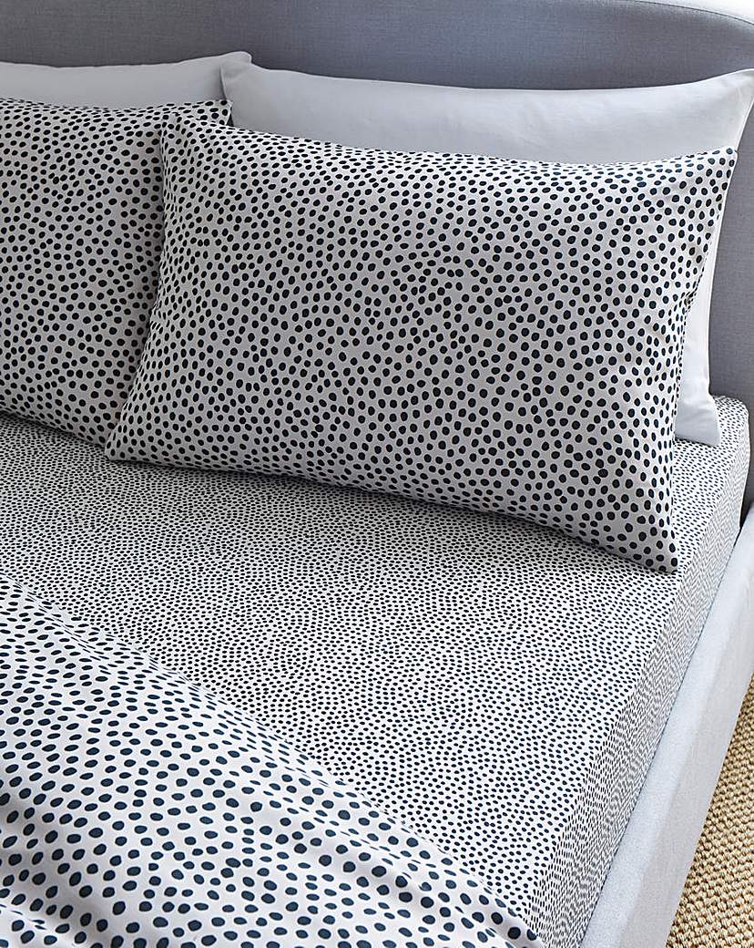 Nim Dotty Black and White Fitted Sheet