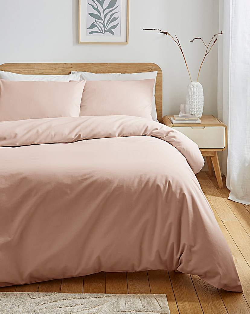 Non Iron Plain Dye Duvet Cover Blush …