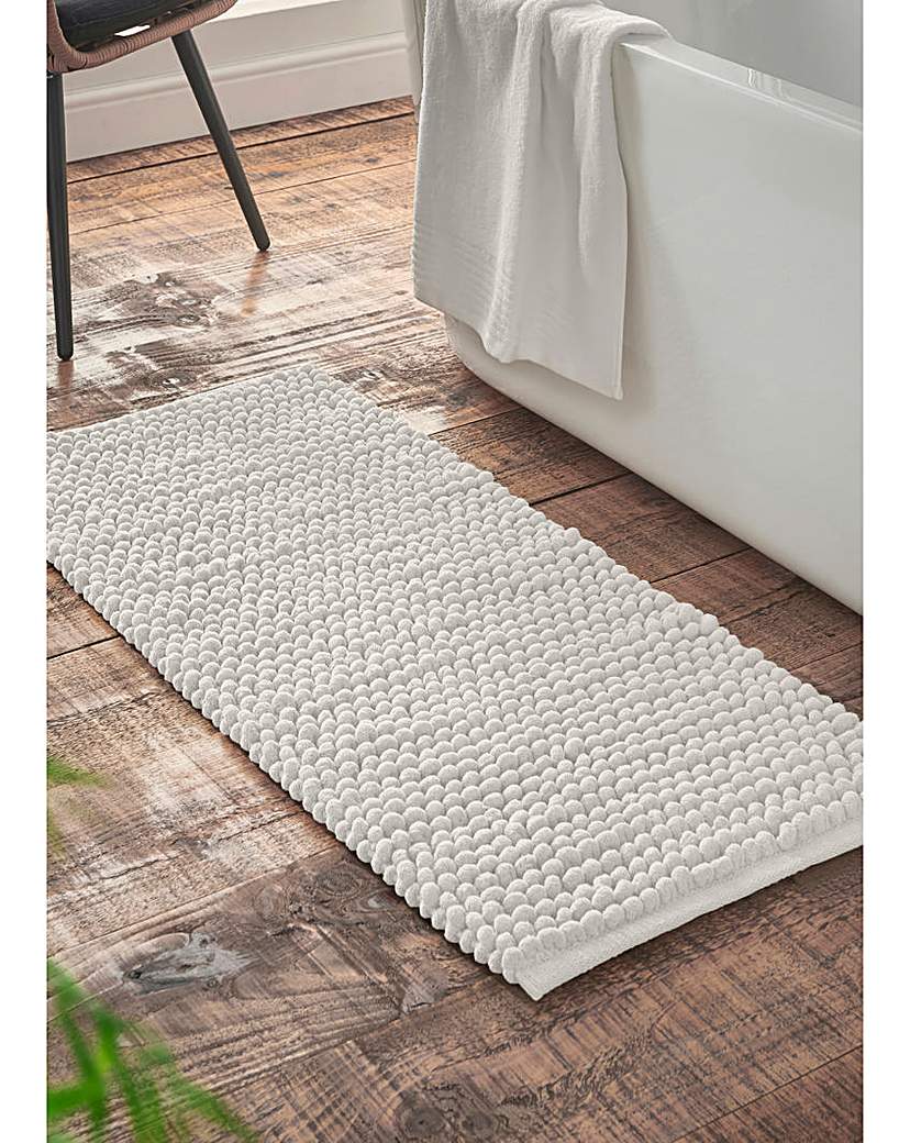 Bianca Aspen Bobble Bathroom Runners - White