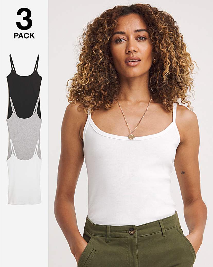 Black White & Grey 3 Pack Cami Vest