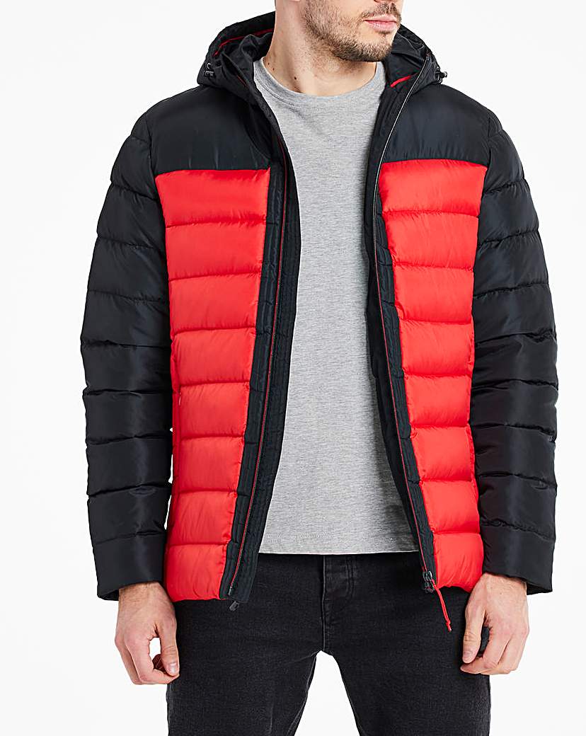 Image of Black/Red Recycled Wadding Padded Jacket