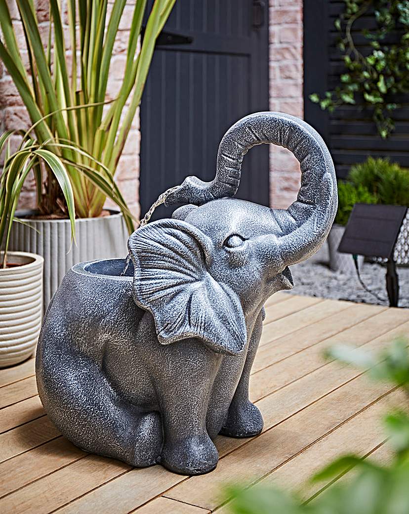 Solar Elephant Water Feature