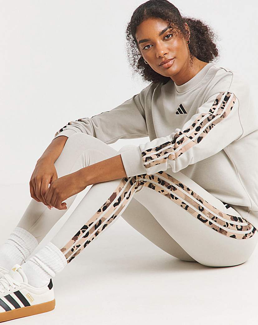 adidas 3 Stripe Leopard Legging