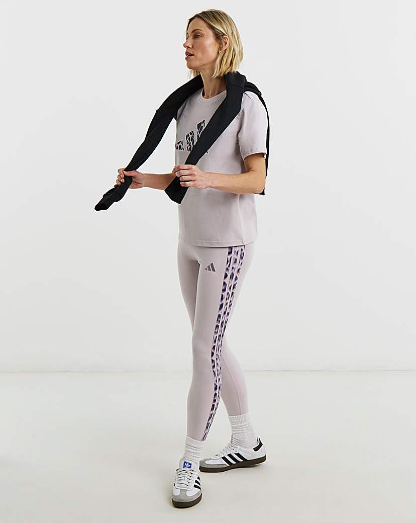 adidas 3 Stripe Leopard Print Leggings Leopard …