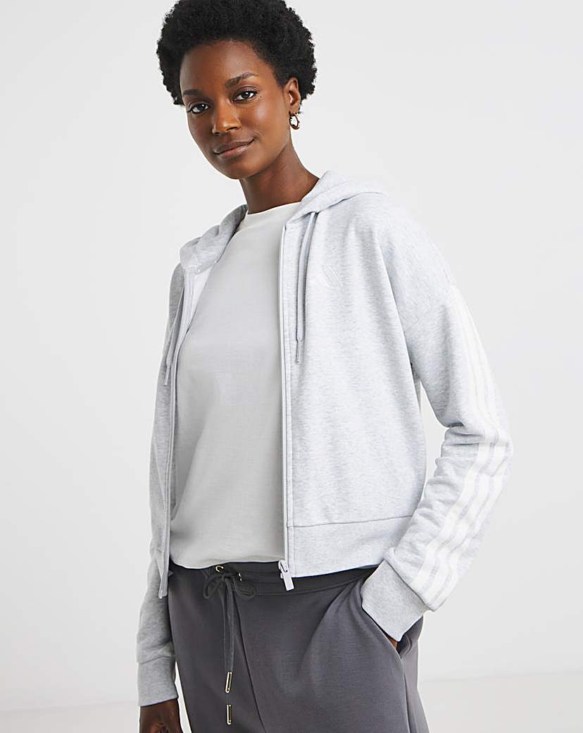 New In - adidas Full Zip 3 Stripe Hoodie