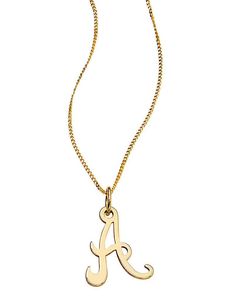 9 Carat Gold Initial Necklace - 16inch