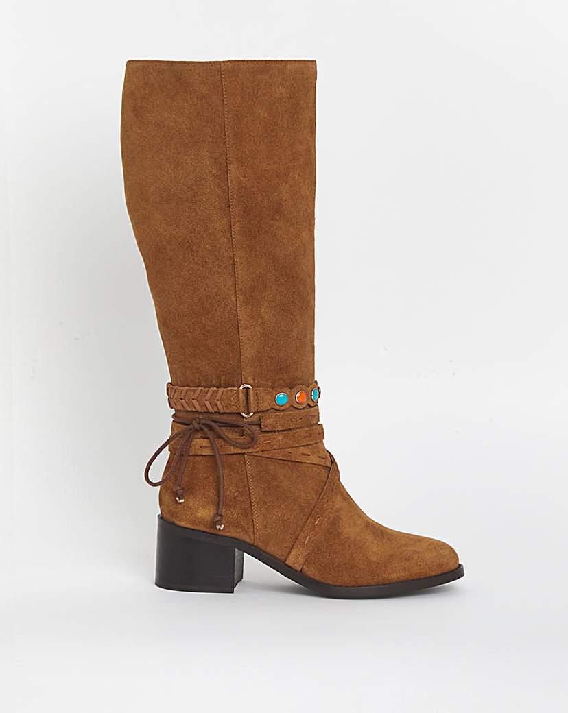 New In - Joe Browns Knee High Suede Boot E Fit