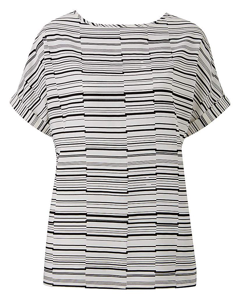 Image of Ivory Stripe Drop Sleeve Shell Top