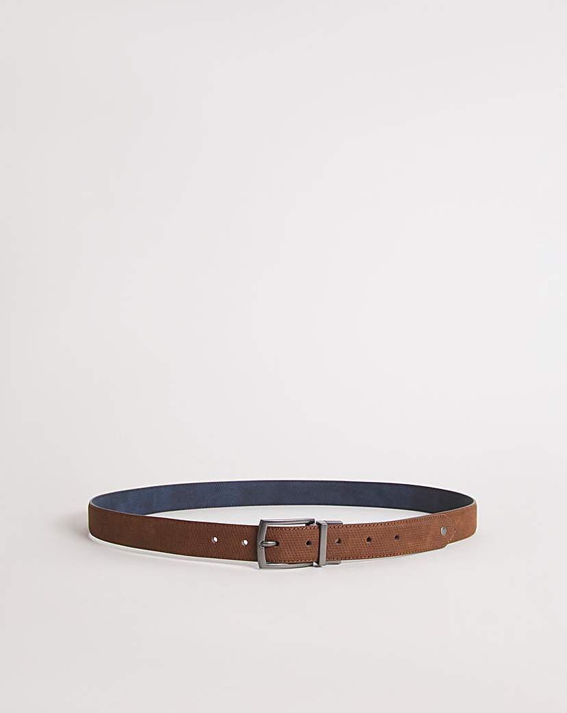 Perforated Suedette Reverse Buckle Belt