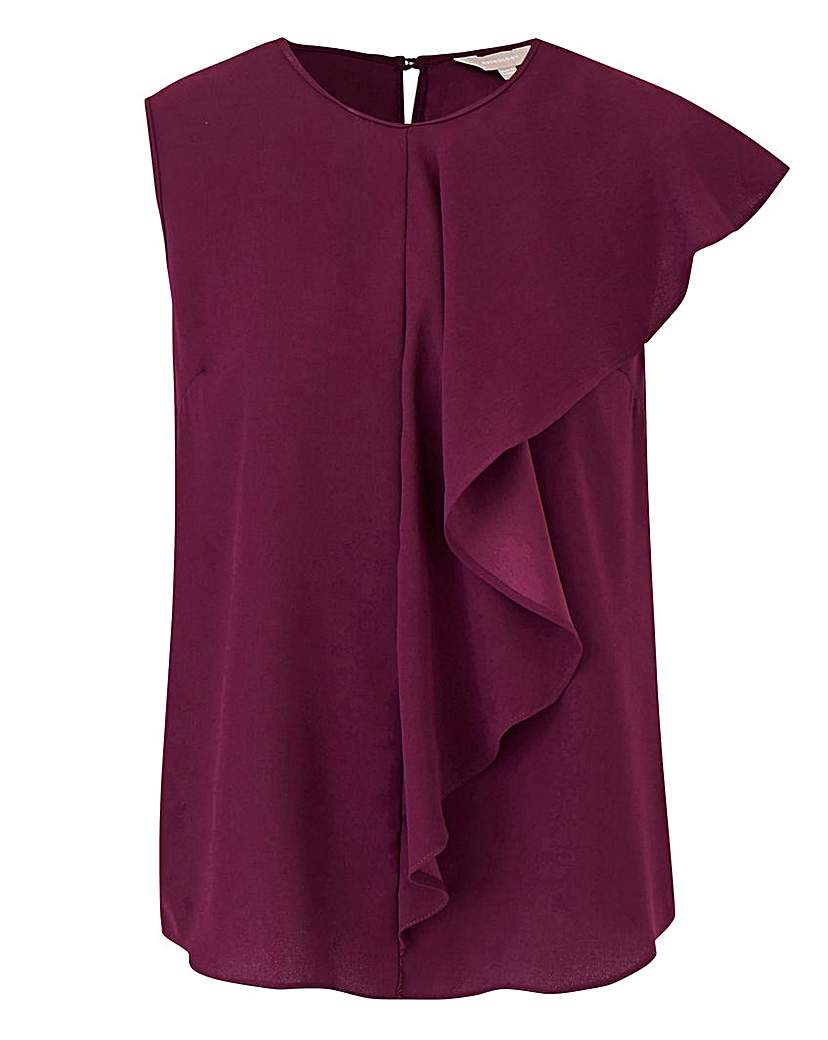 Image of Sleeveless Drape Front Top