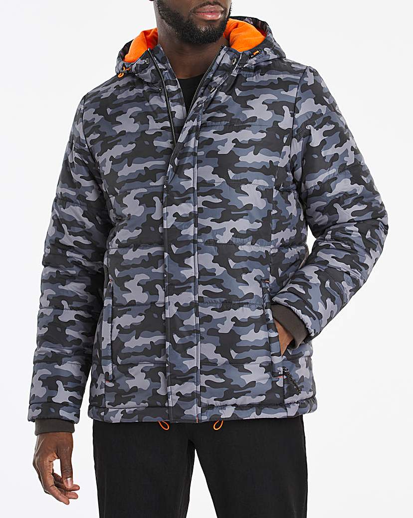 Image of Camo Quilted Padded Puffer Jacket