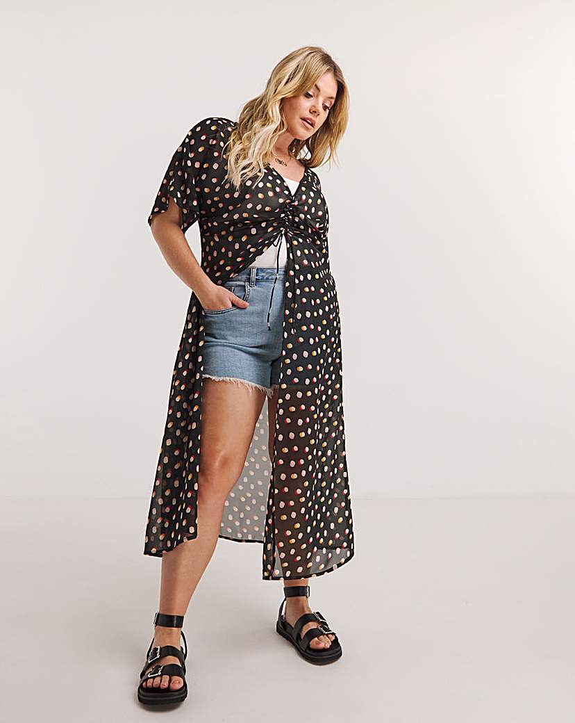 Drawstring Longline Kimono