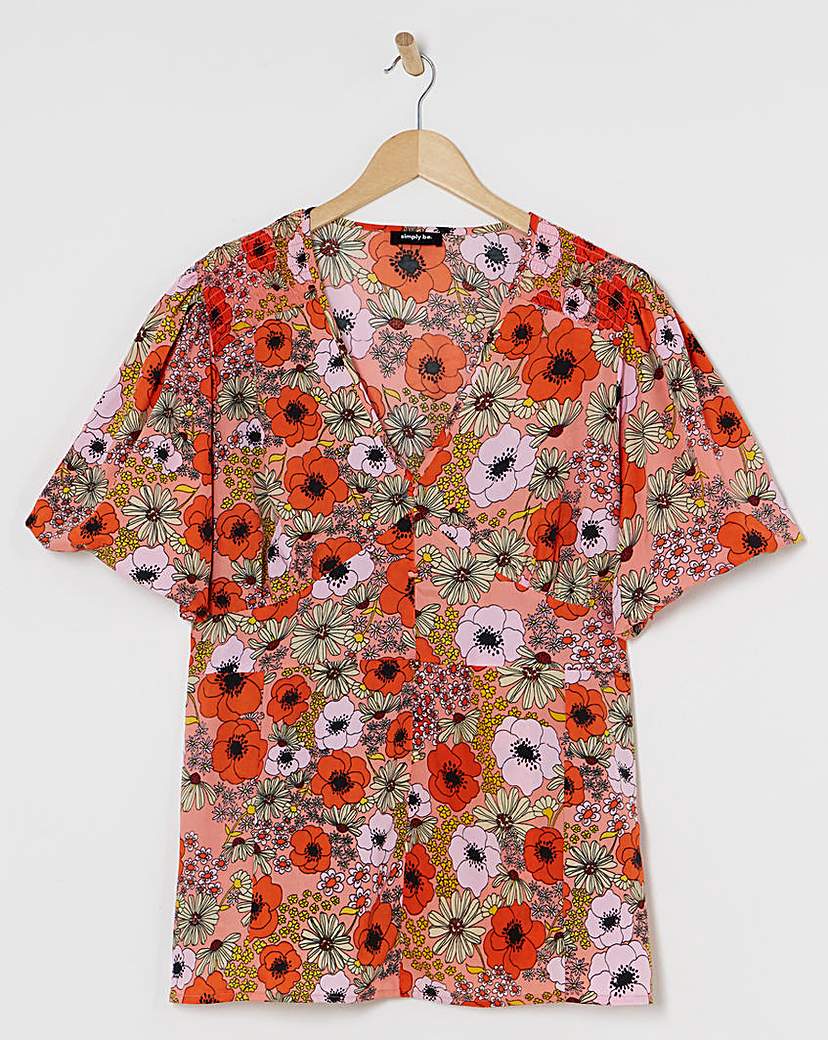 Button Through Peplum Blouse
