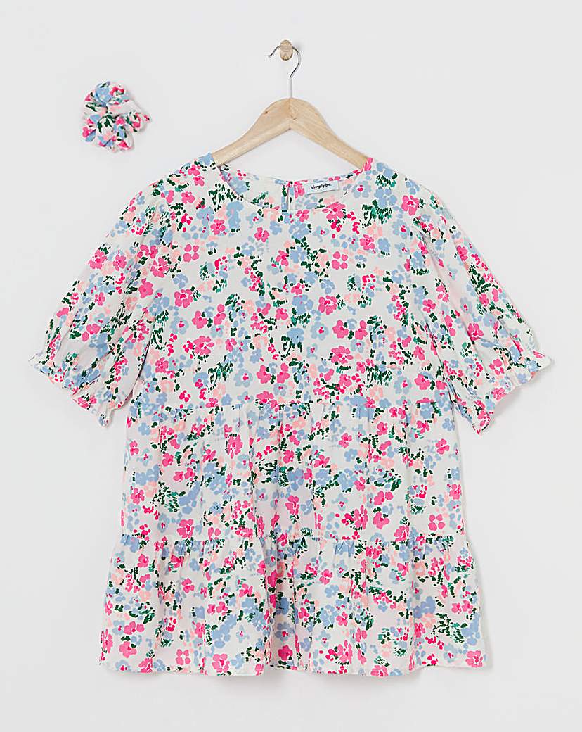 Tiered Smock Top & Matching Scrunchie