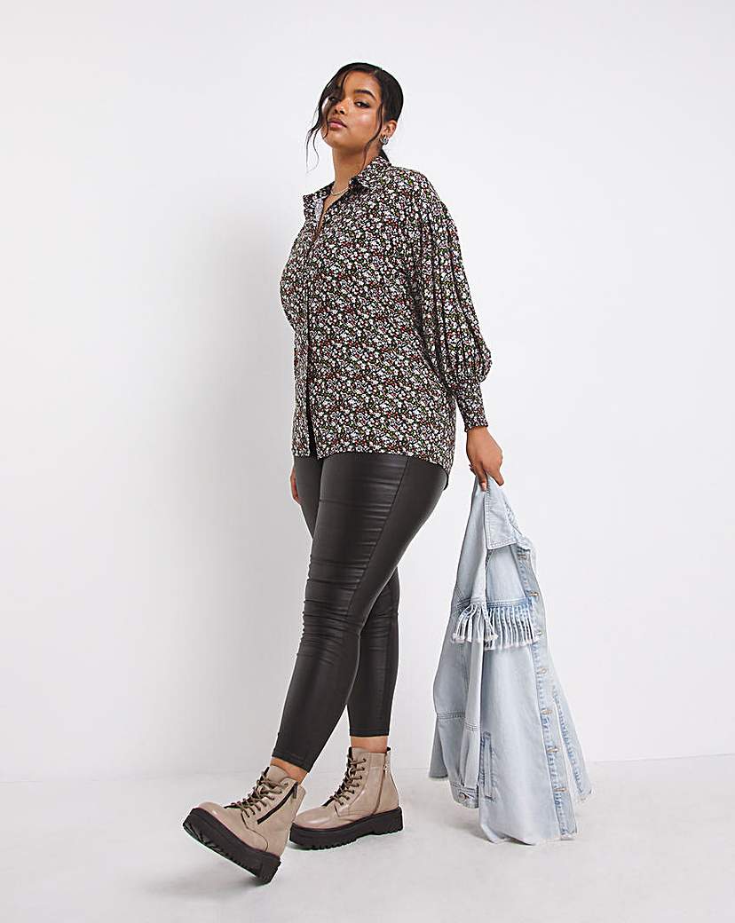 Floral Long Sleeve Dipped Back Shirt