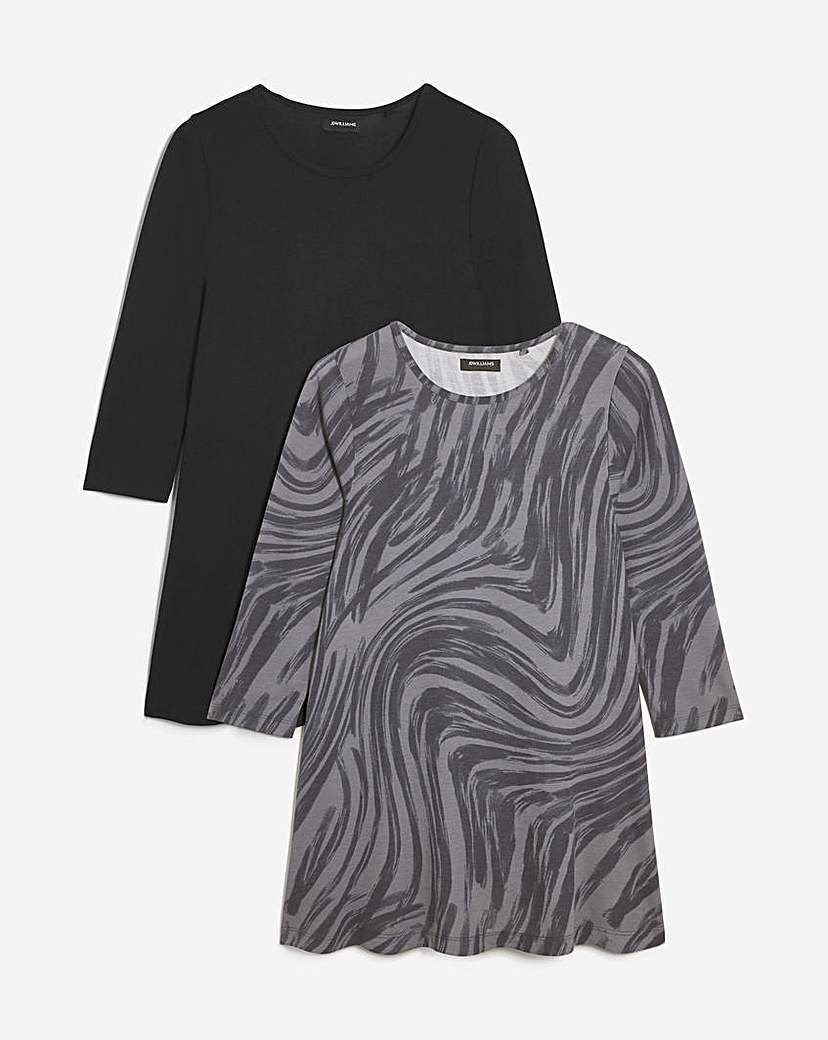 2 Pack Three Quarter Swing Tunics