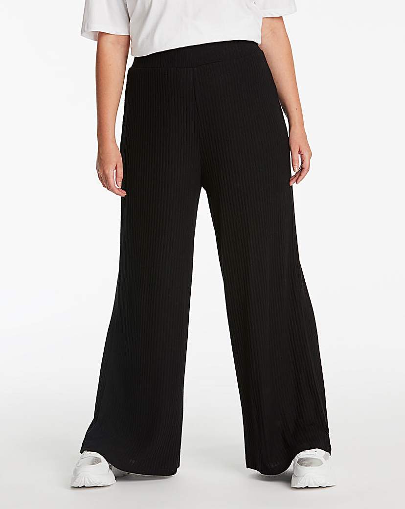 Image of Black Super Soft Wide Leg Trousers
