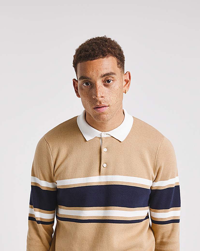 Long Sleeve Rugby Knit Polo