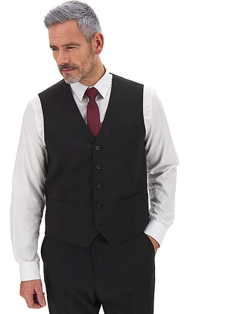 Regular Fit Essential Waistcoat Black - Jacamo - Size: 42S