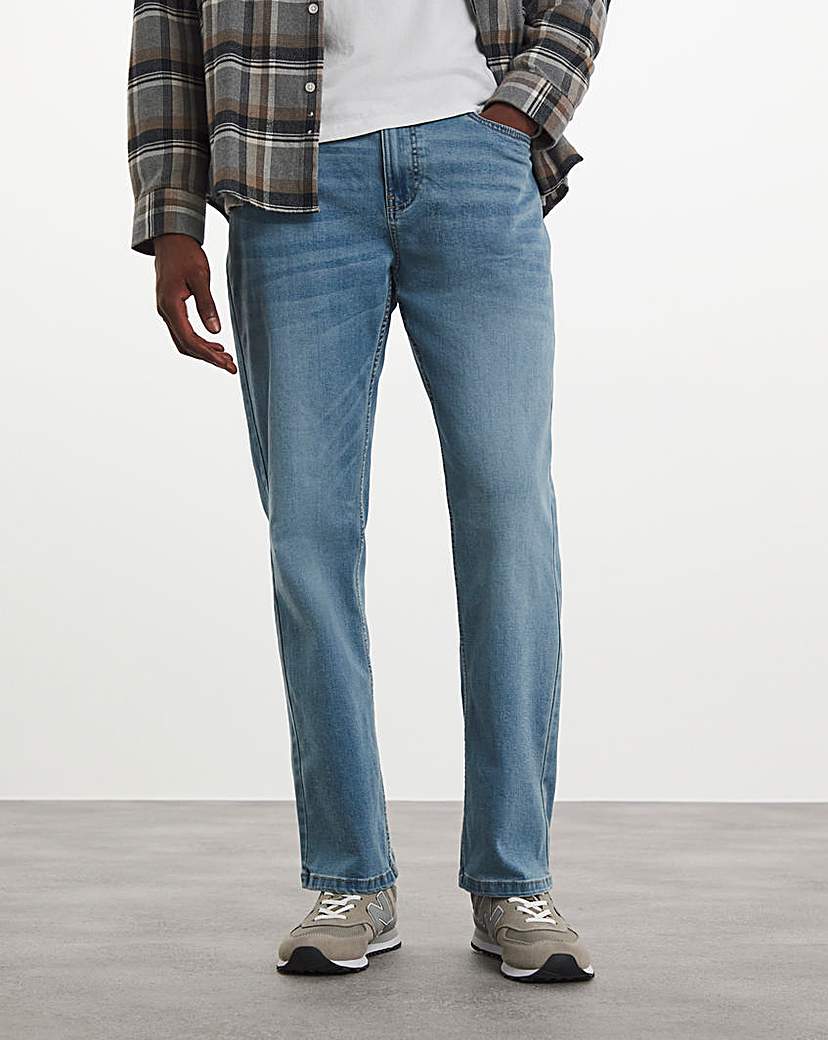 Light Stonewash Loose Fit Stretch Jeans