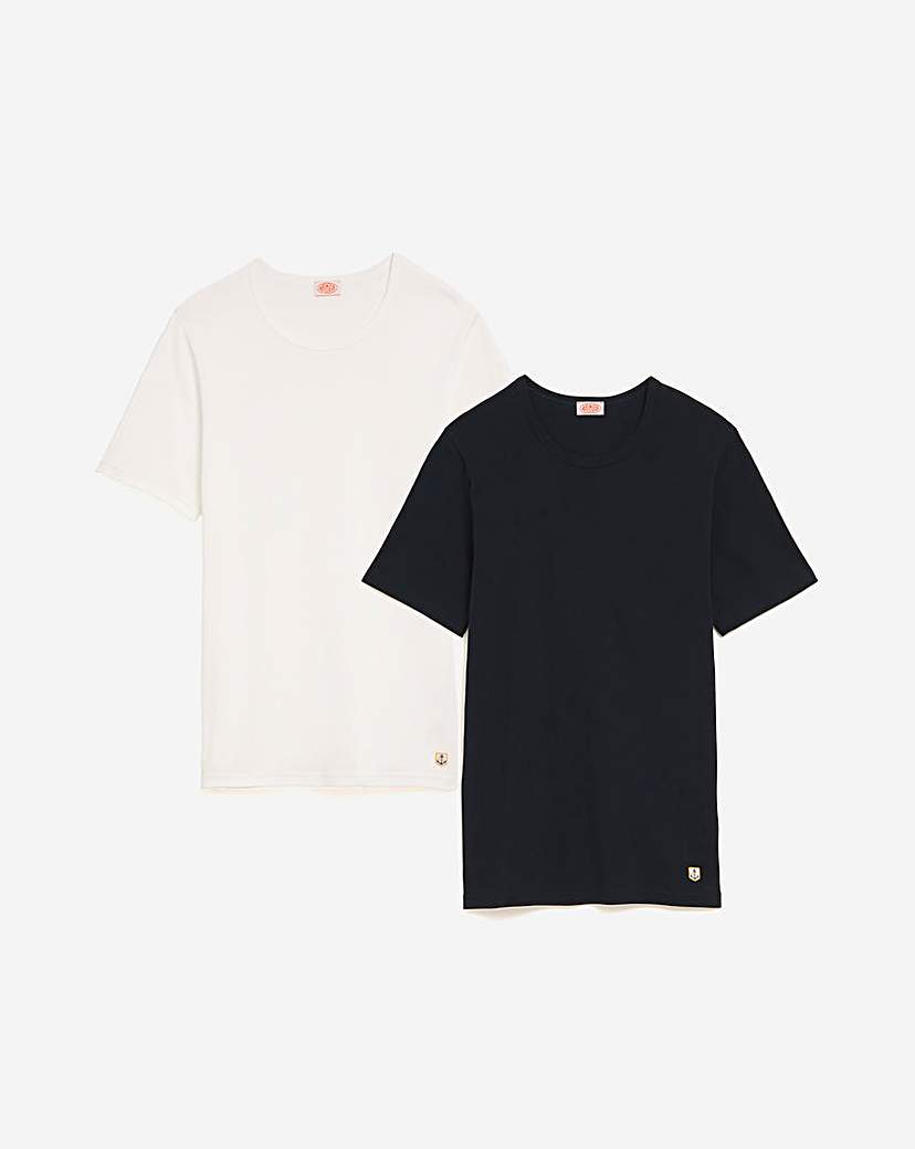 Armor Lux 2 Pack T-Shirt - Navy/White