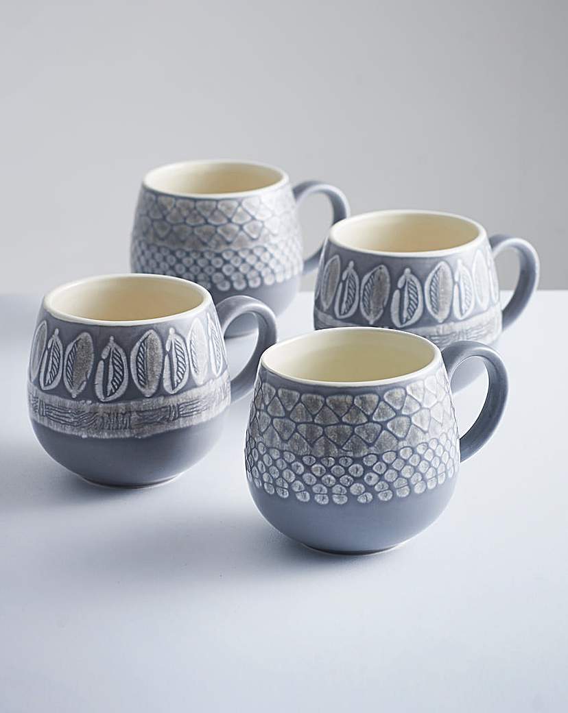 Impressions Grey Mugs Set of 4