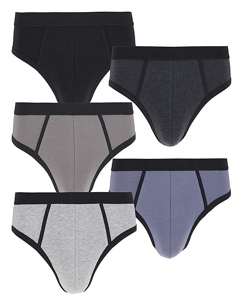 Image of Pack of 5 Grey Mix Briefs