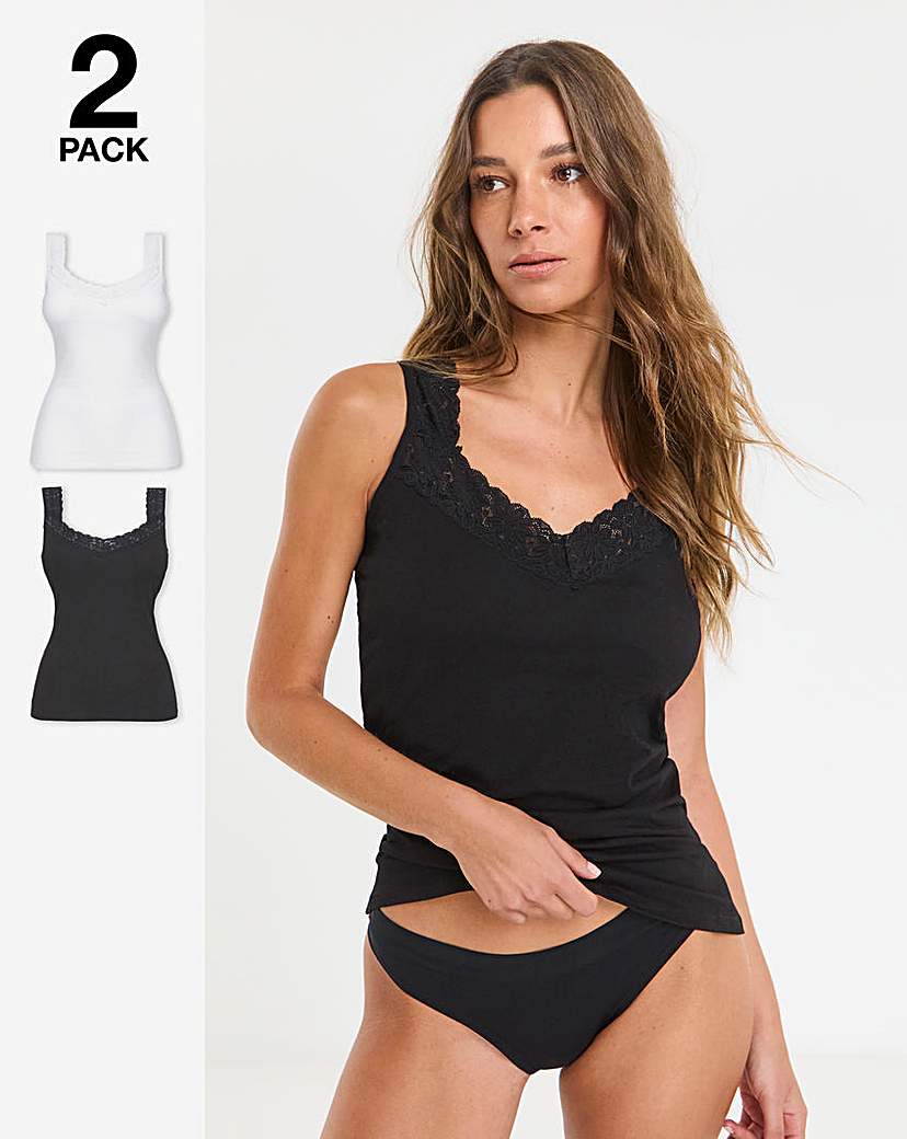 2 Pack Lace Trim Vests
