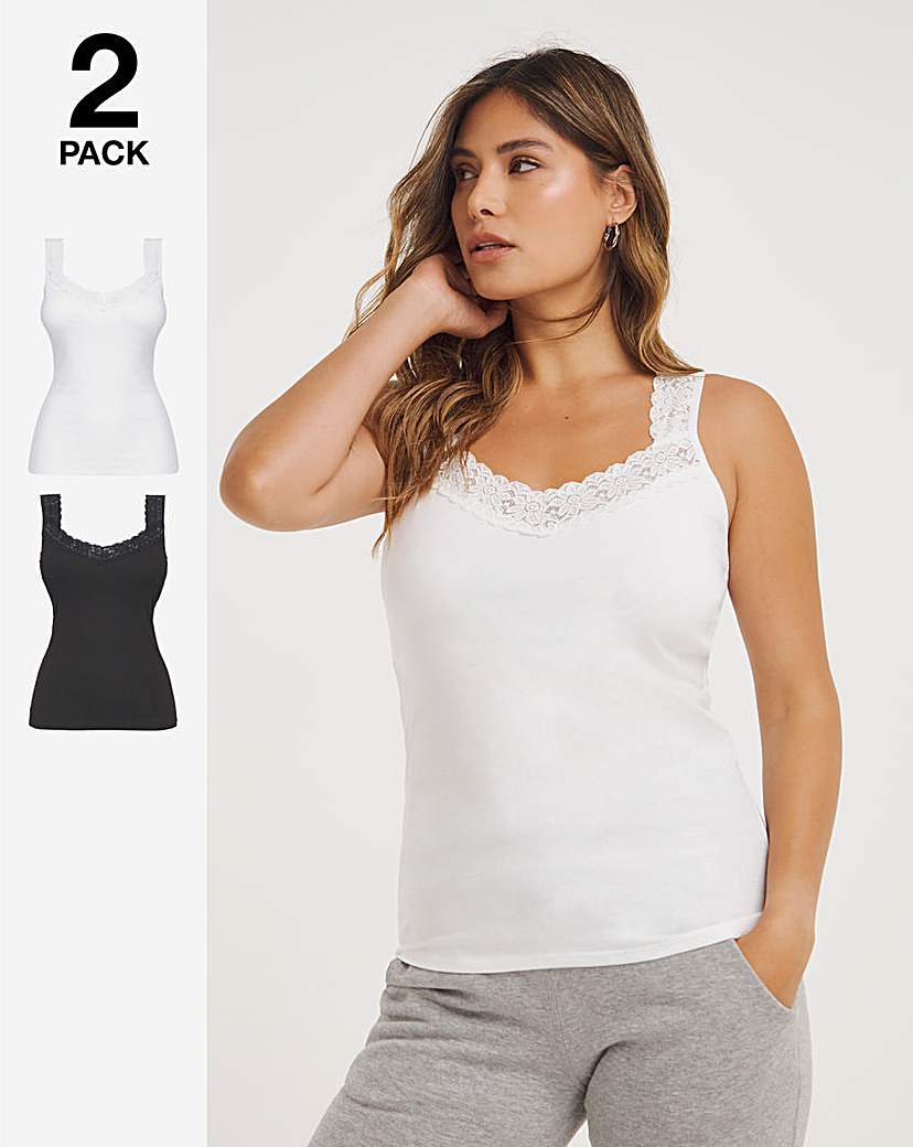 2 Pack Lace Trim Vests