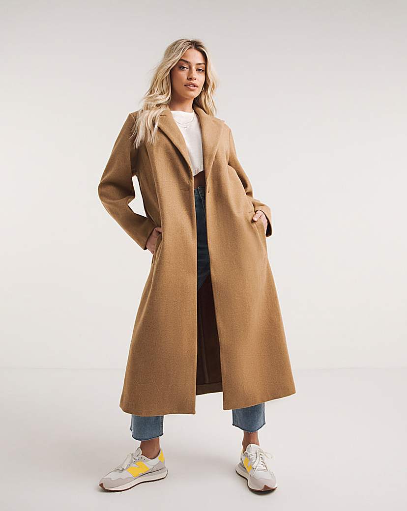 Camel single breasted formal coat best sale