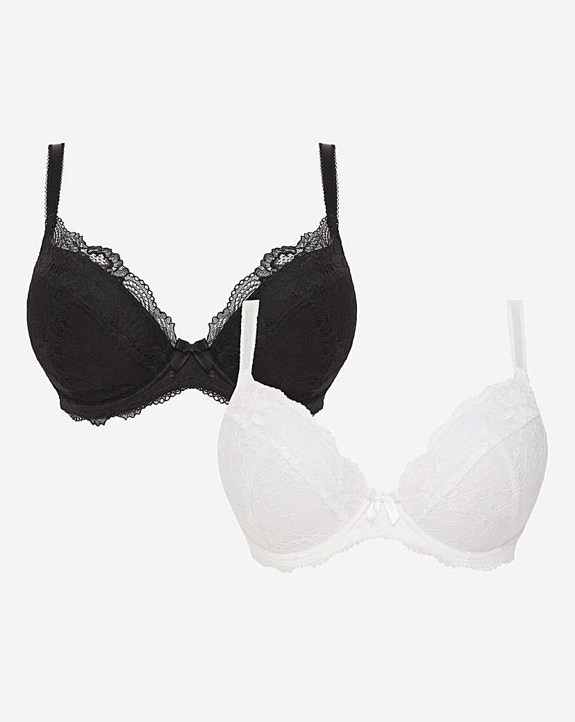 2 Pack Ella Lace Padded Plunge Bras