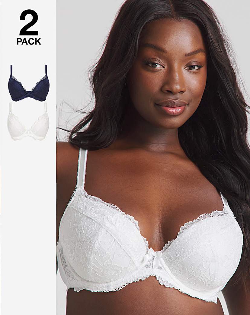 2 Pack Ella Lace Padded Plunge Bras
