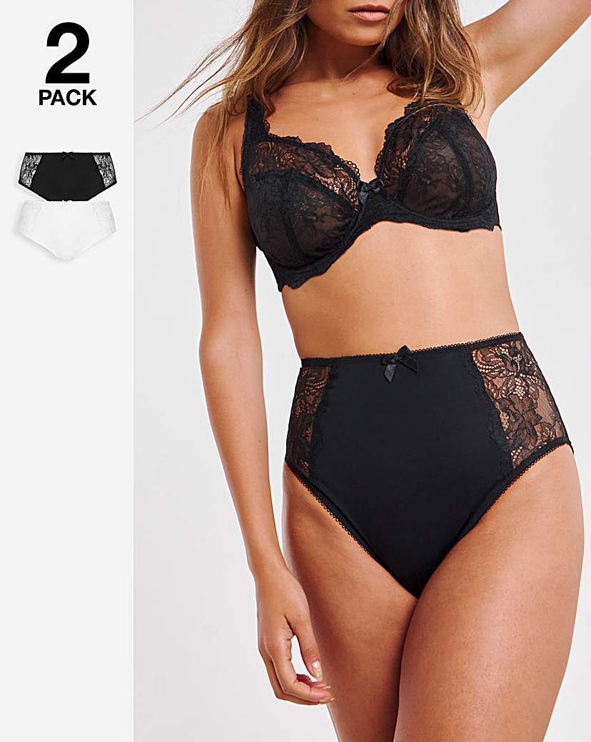 Black/White 2 Pack Ella Lace Briefs