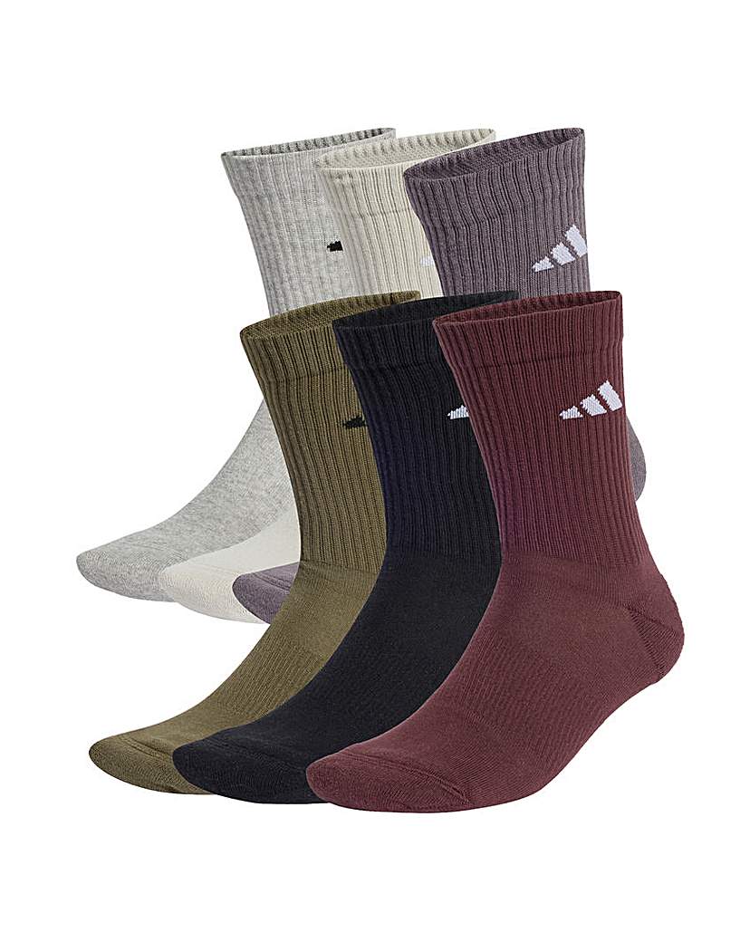 New In - adidas Logo Crew 6 Pack Socks