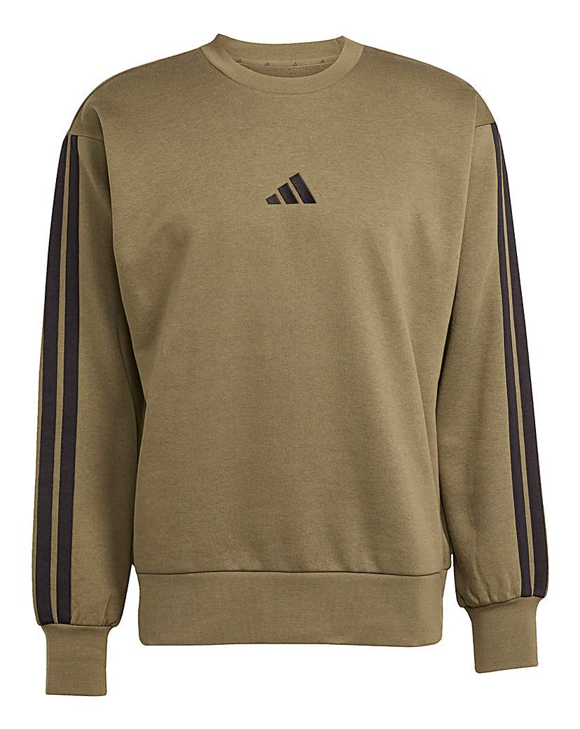 adidas 3 Stripe Fleece Sweatshirt