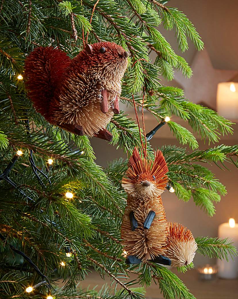 Gisela Graham Fox and Squirrel Baubles