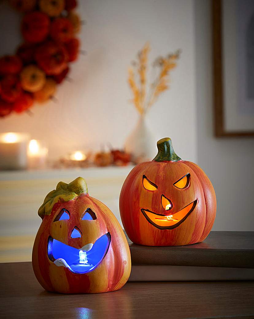 Gisela Graham Halloween Lit Pumpkins