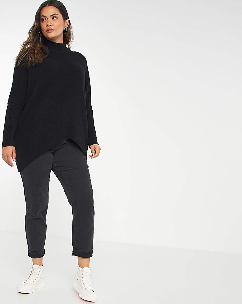 Cosy High Neck Chevron Jumper