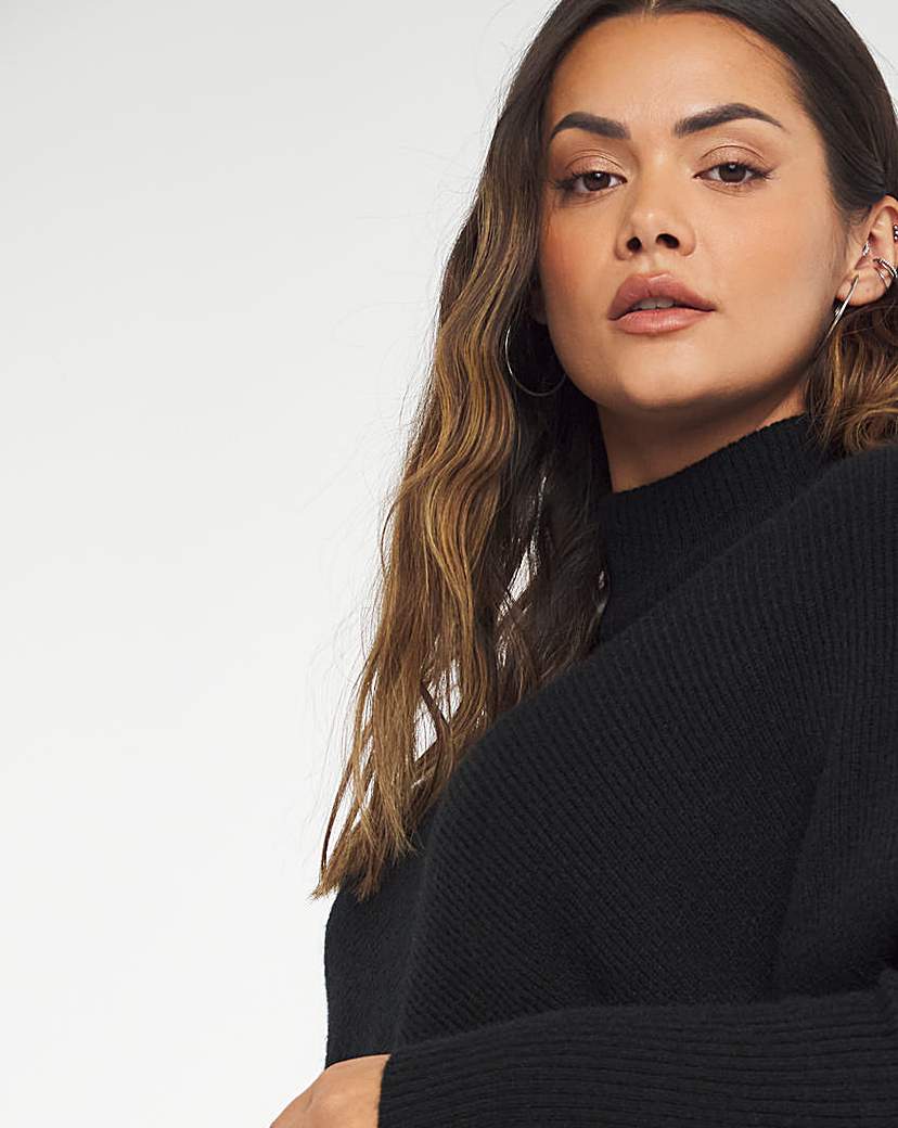 Cosy High Neck Chevron Jumper