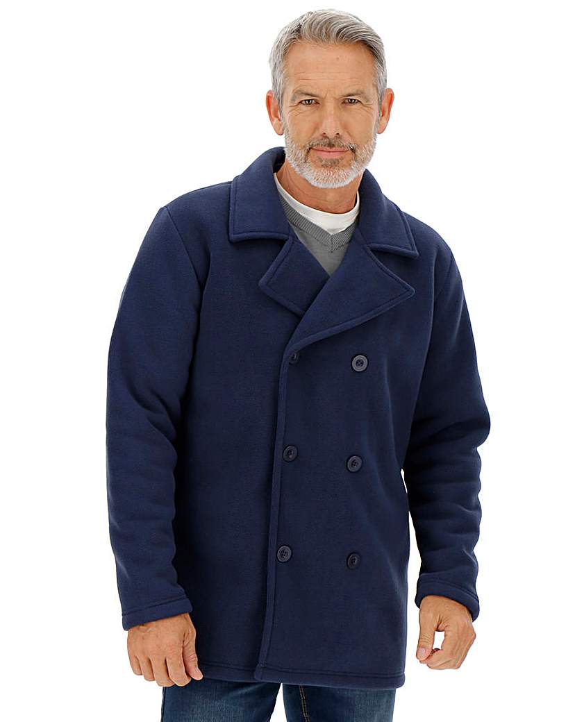 Navy Fleece Pea Coat