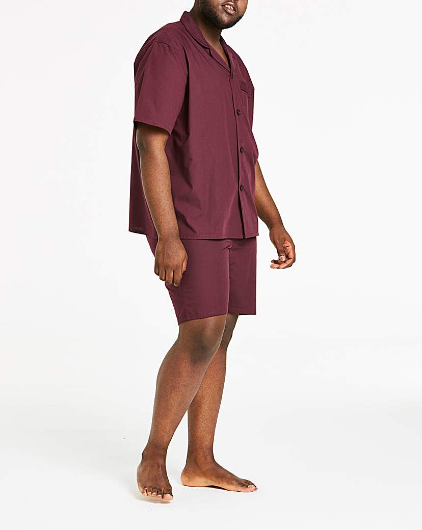 Image of Wine Short Sleeve Plain PJ Set