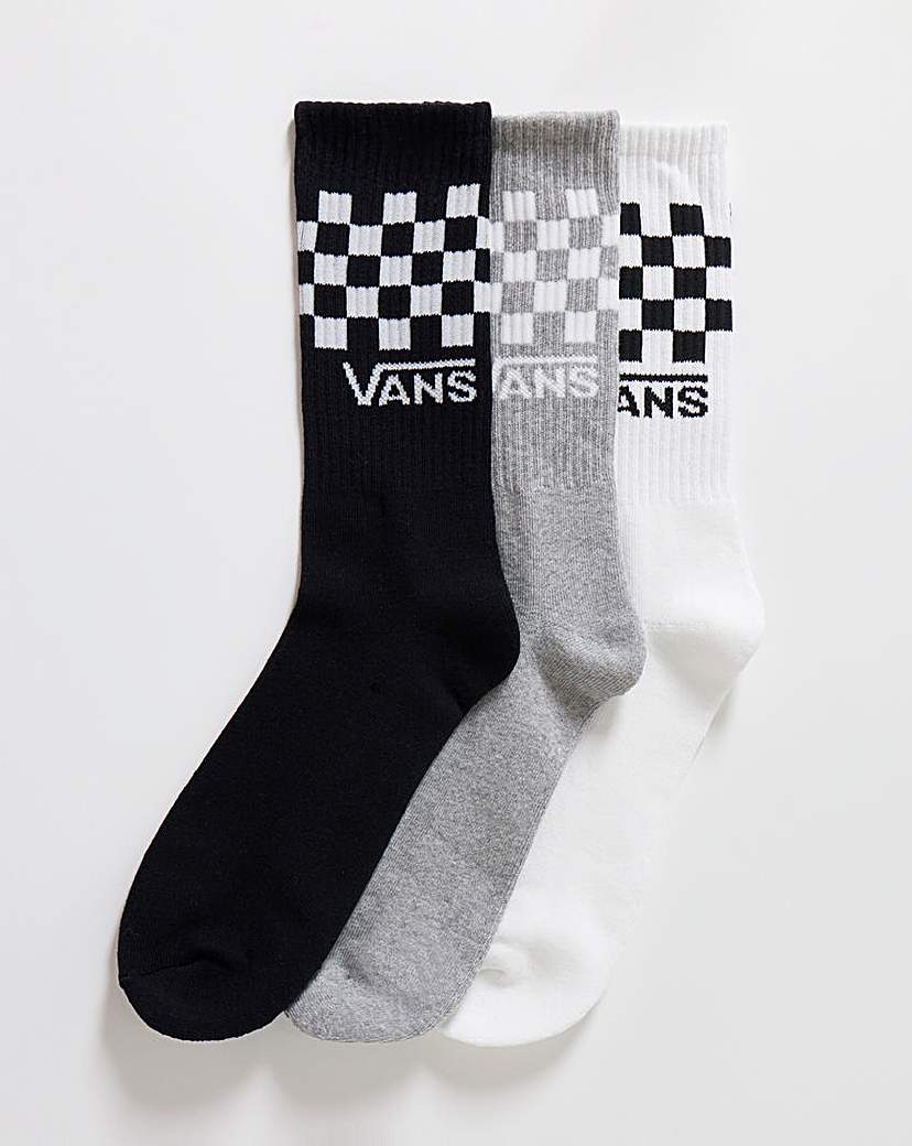New In - VANS Classic Check Crew 3Pk Socks