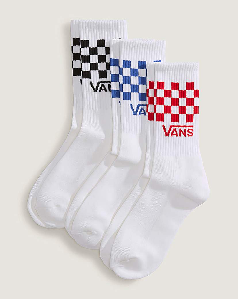 New In - VANS Classic Check Crew 3Pk Socks